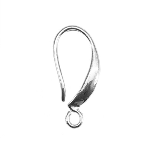 EAR WIRE Crescent Hook w/Loop 17mm Platinum Plated